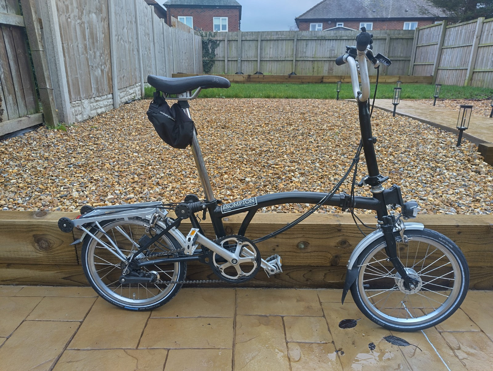 Brompton Folding Bike with bag, dynamo and rack
