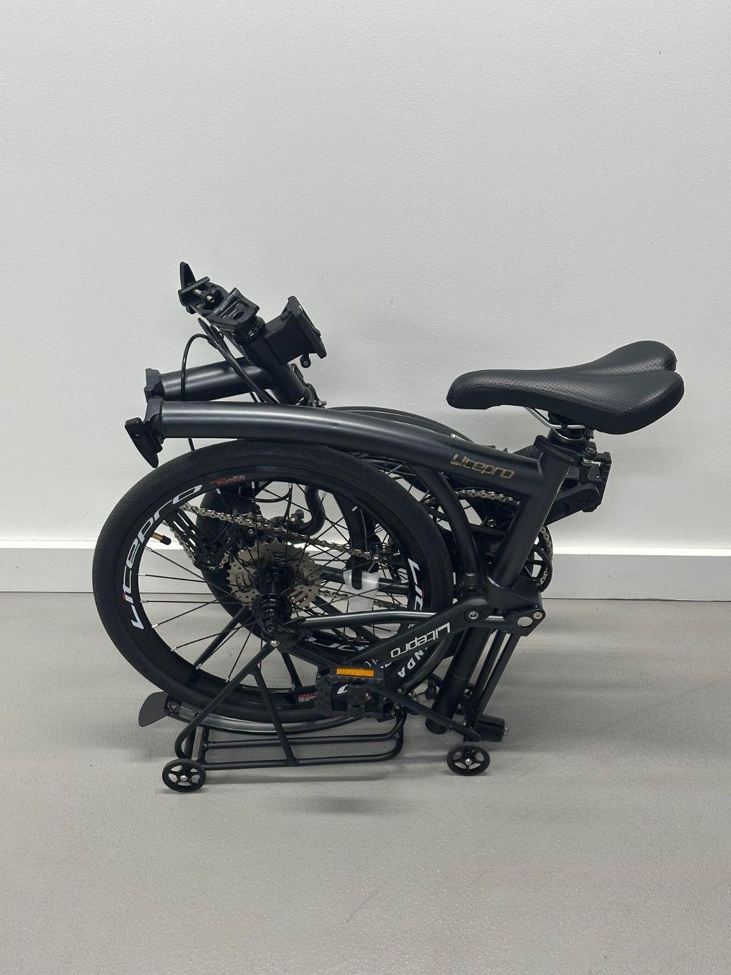 Litepro R20 Brompton Style Folding Bike 20inch 9 Speed - M bar - Titanium Colour