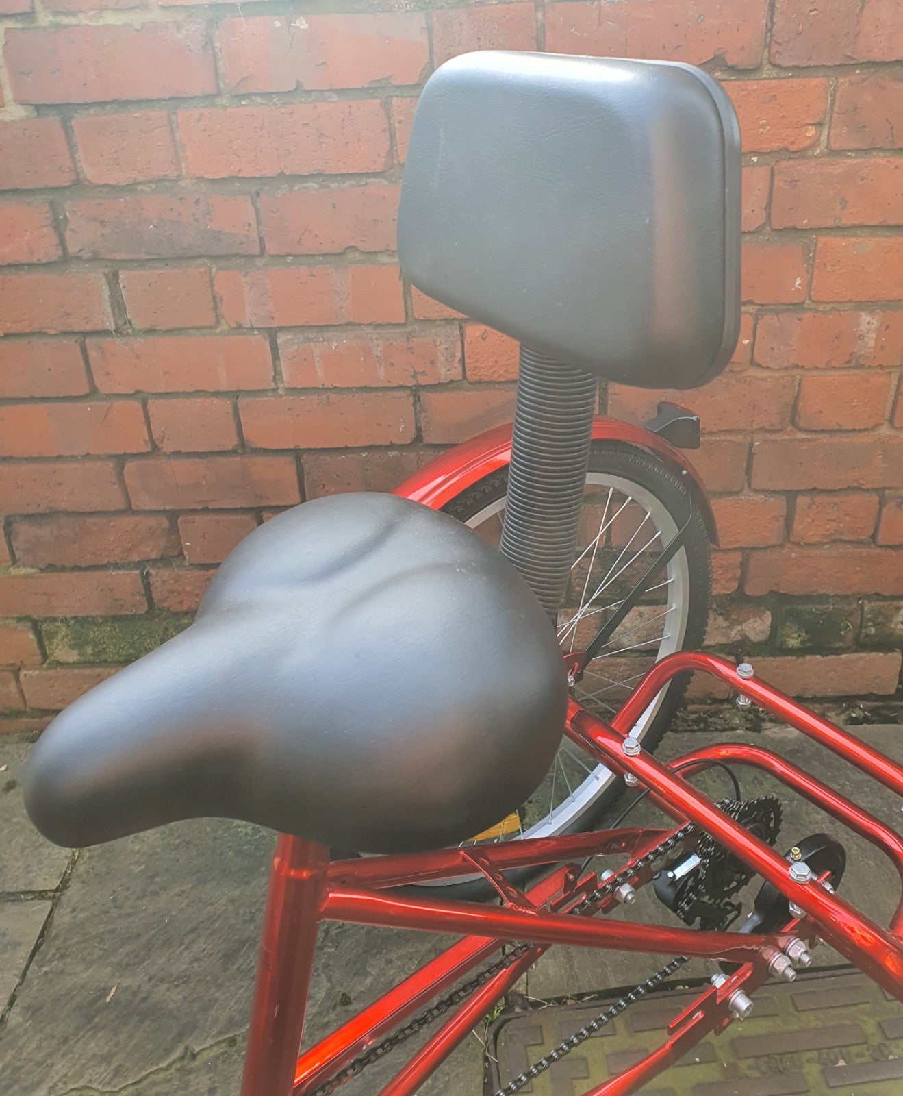 Brand NEW NEVER RIDDEN Adult RED Folding Tricycle. Basket & 7 Derailleur Gears.
