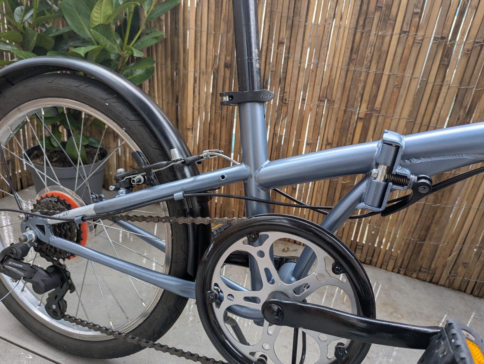 Btwin TILT 120 Blue Grey 6 Speed Folding Bike Compact B'Twin