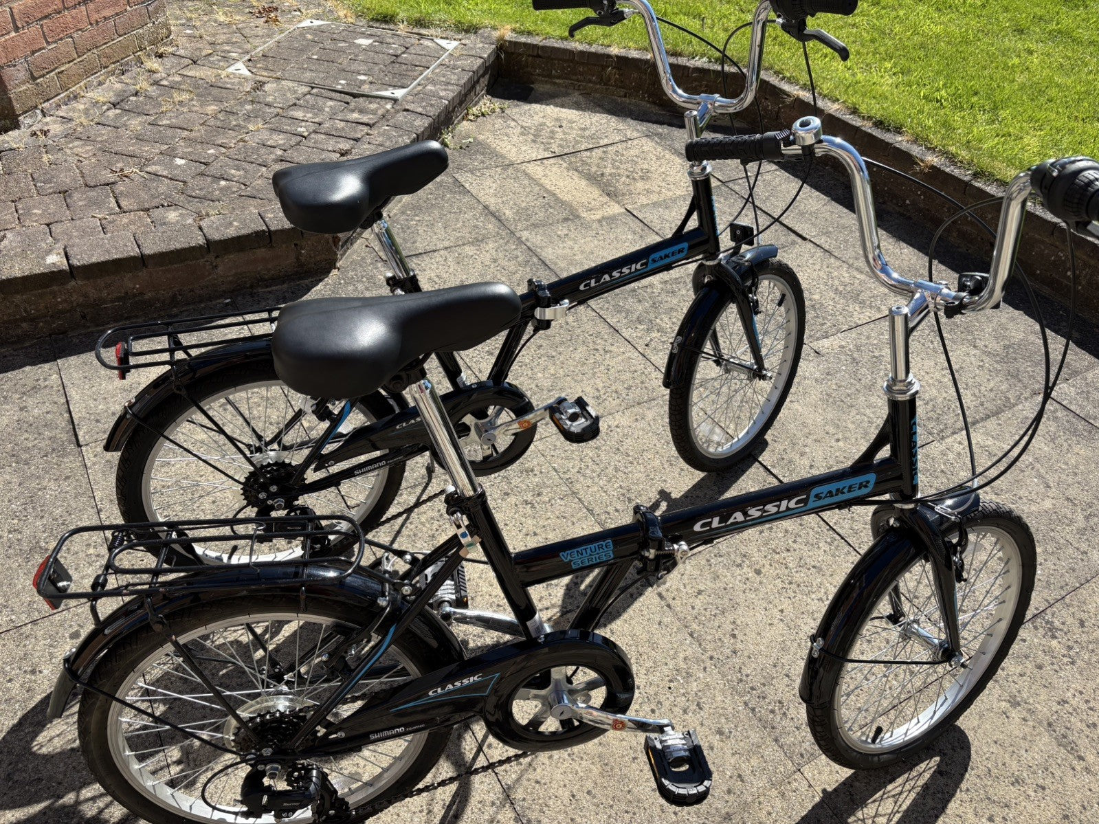 2 x Adults Black Classic Saker Folding Bike Venture Series 20" Shimano 6-speed