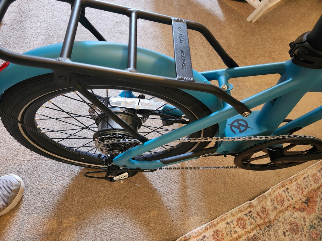 Lightweight pedal assisted Folding Bike Blue Estarli E20 Pro 20 Inch
