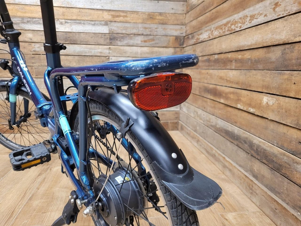 Raleigh Evo Electric Folding Bike 20 Inch Shimano Gears Blue No Battery