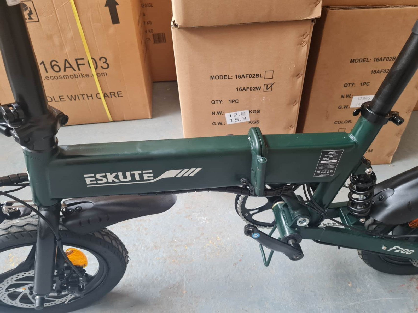 14" Portable Commuter Bike 50km 36V 7.8A Folding City Bike Full Disc-F200R Green