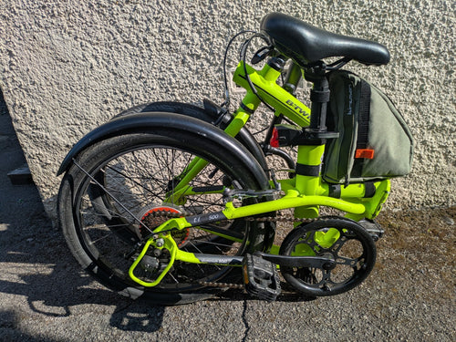 B'TWIN Tilt 500 20in Folding Bike Aluminium 7-Speed Derailleur Green V-Brake