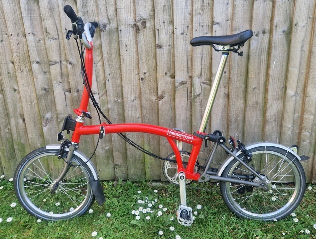 Brompton M6L Superlight Titanium 6 Speed - Red - Very Good Condition