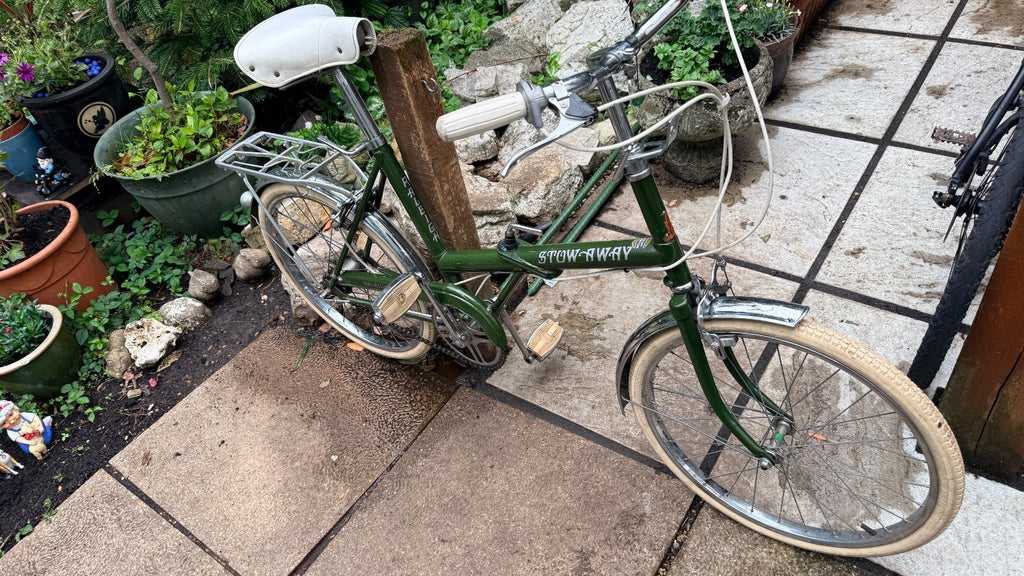 Folding Stow Away Retro Rare Green Bike