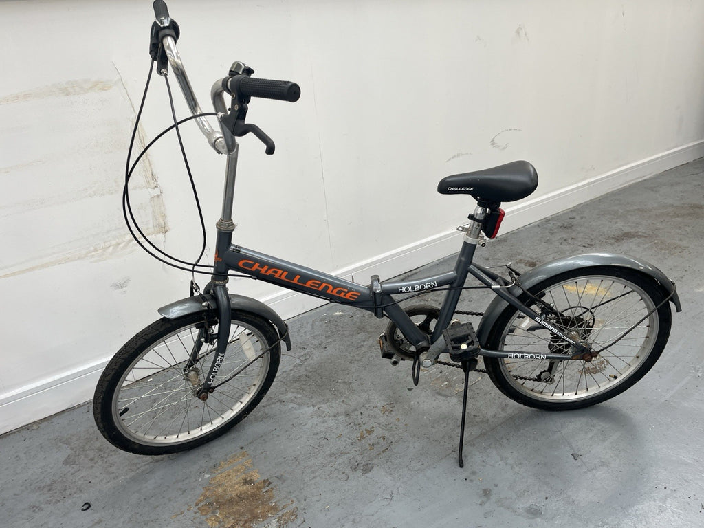 Challenge Holborn 20in Folding Bike Grey, Mudguards, Kickstand, Adjustable Seat