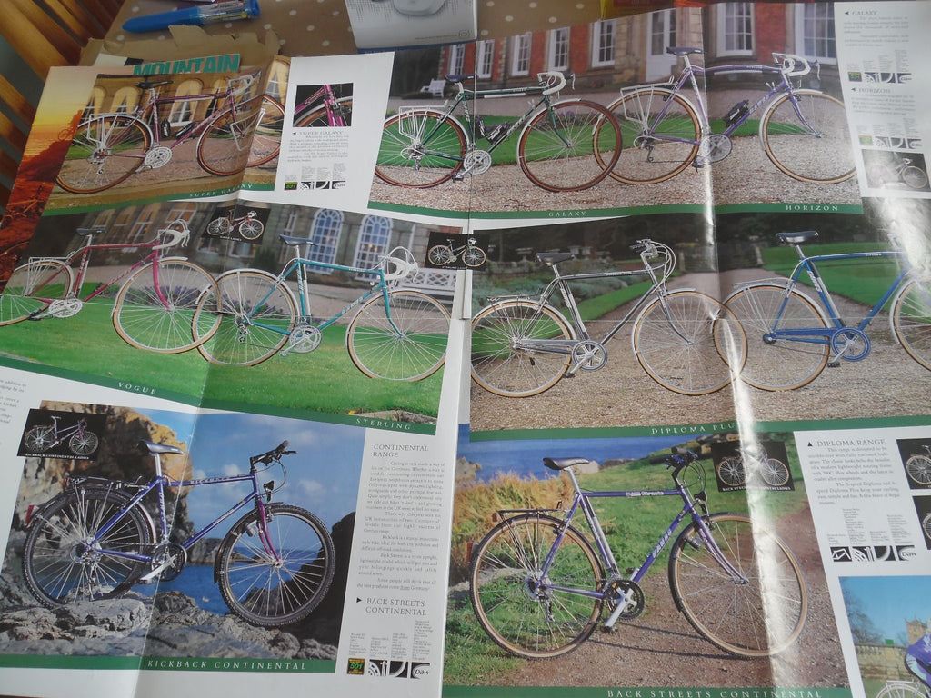 Dawes Cycles 1992 Touring/Tandem & Mountain/Street Brochures fold out type