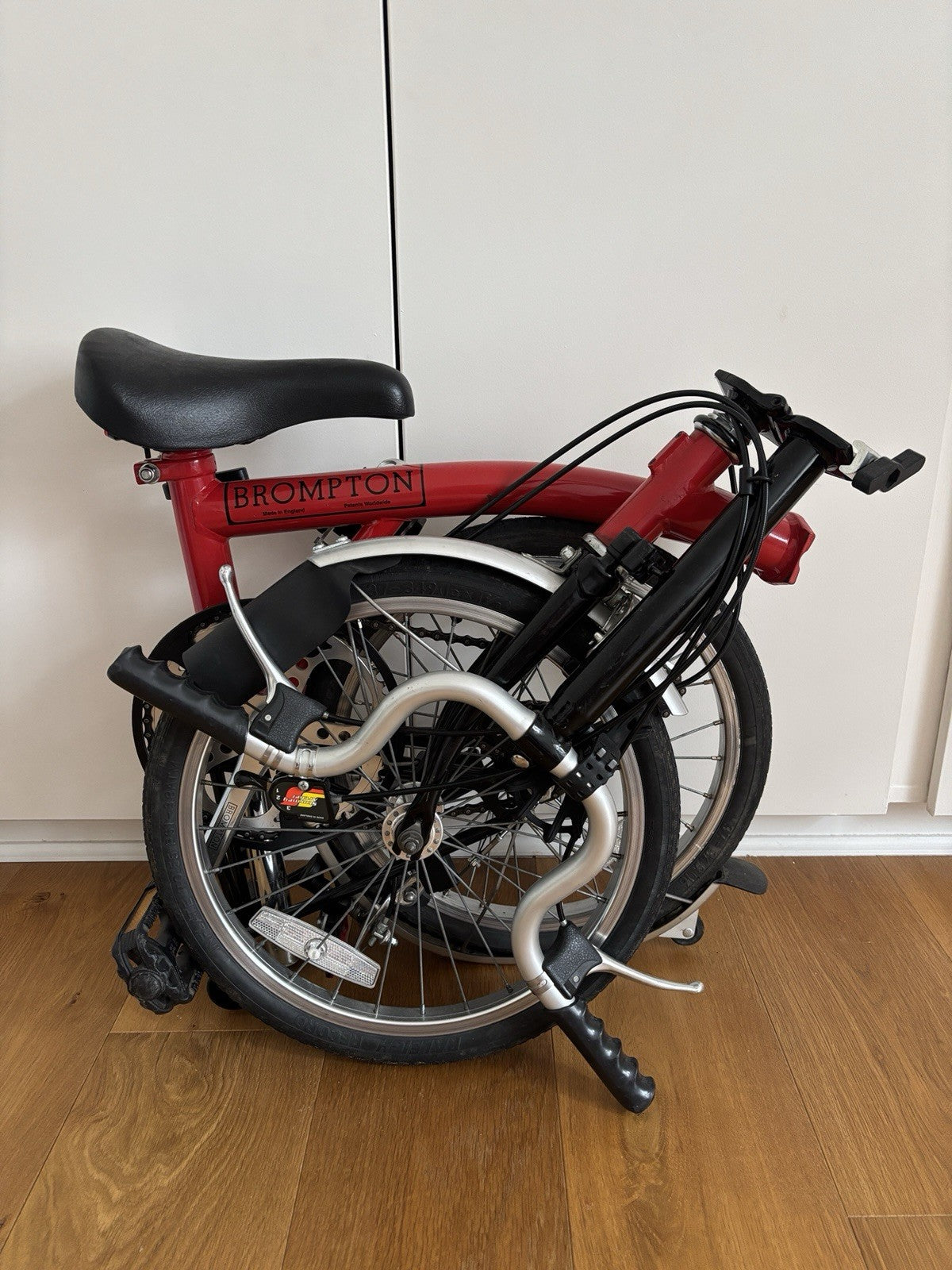 Brompton Folding Bike 16in Red 3-Speed Hub Gears Mudguards Reflectors