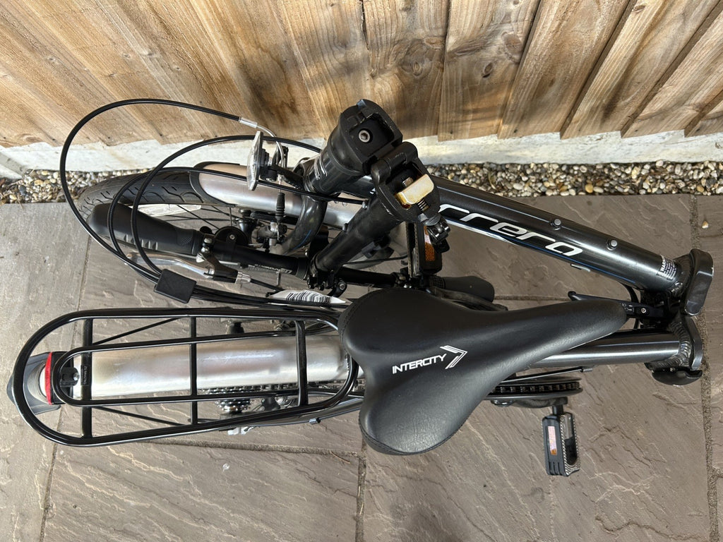 Carrera Intercity 20in Folding Bike Black/Silver Rear Rack Mudguards V-Brake