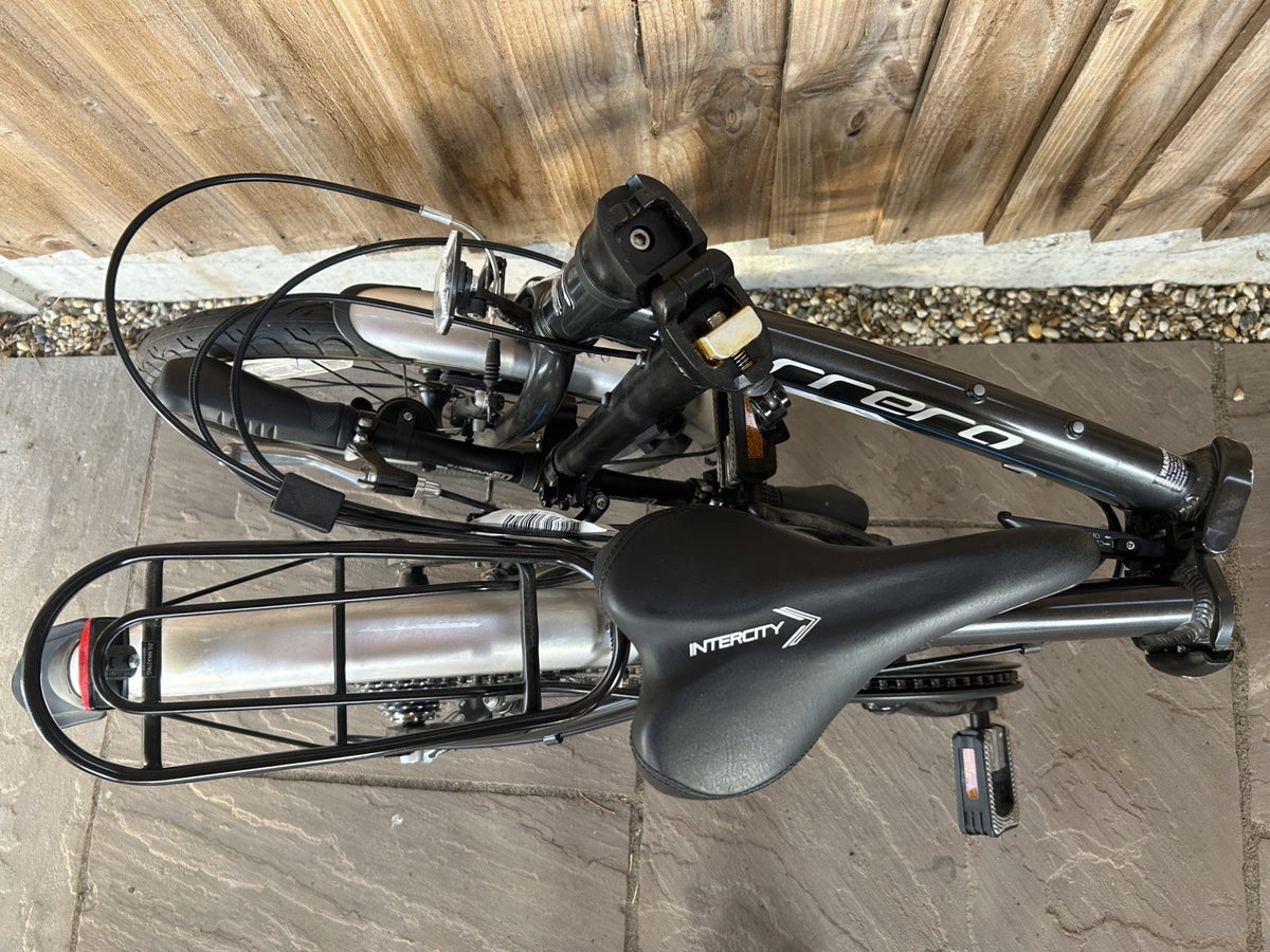 Carrera Intercity 20in Folding Bike Black/Silver Rear Rack Mudguards V-Brake