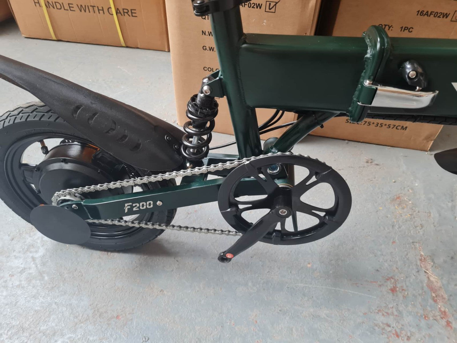 14" Portable Commuter Bike 50km 36V 7.8A Folding City Bike Full Disc-F200R Green