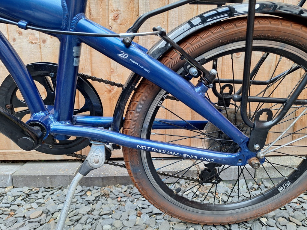 Raleigh Stowaway Folding Bike Blue, Shimano 7-Speed Unisex