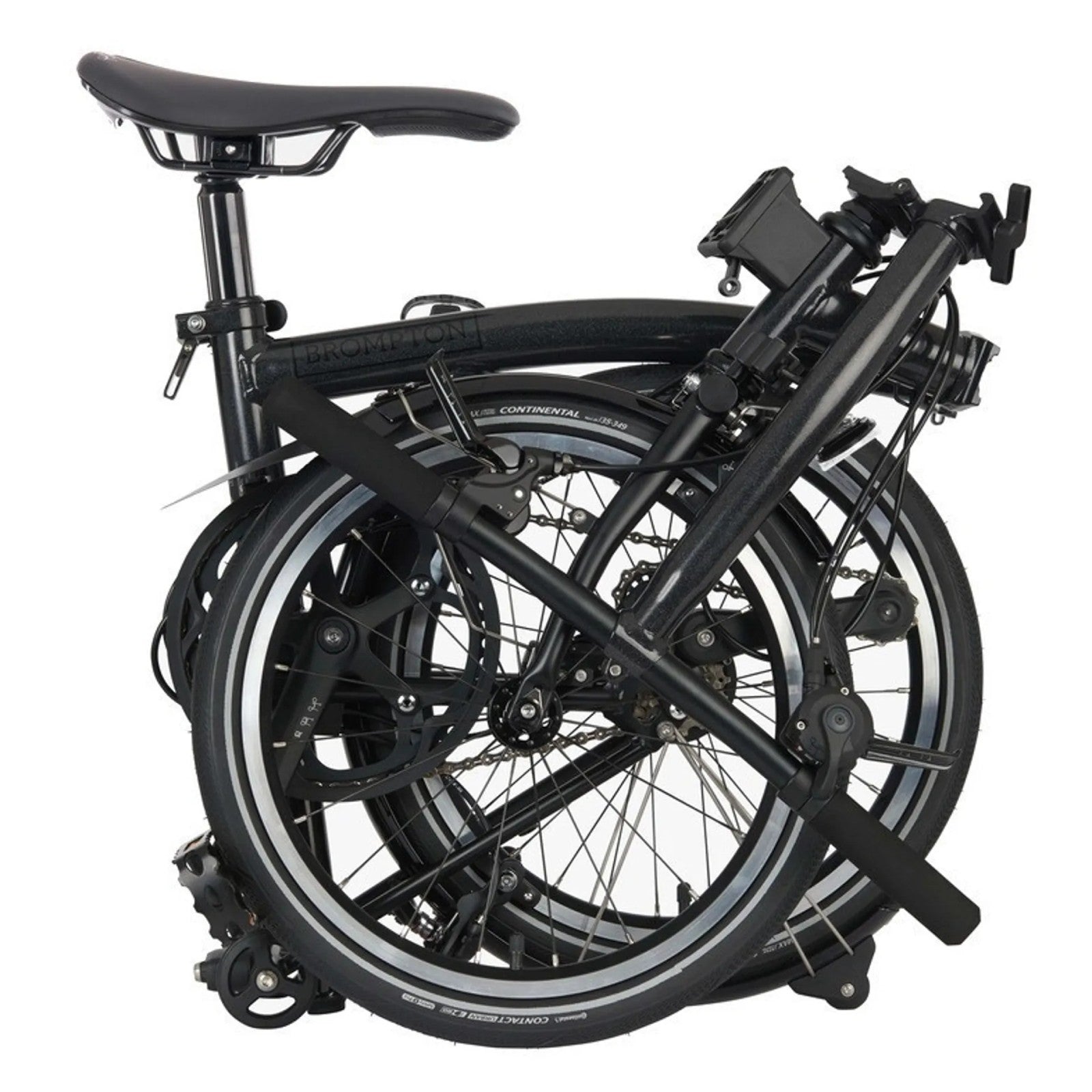 Brompton P Line 4 Speed 2022 Low Handlebar Folding Bike - Midnight Black