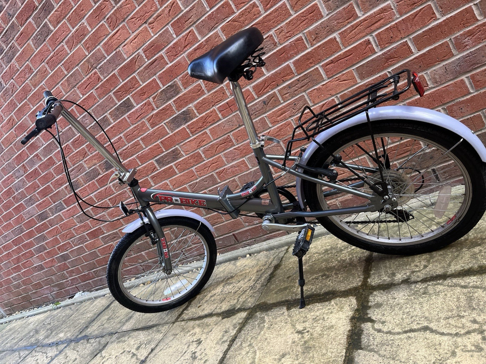 Enfold Probike Foldable Travel Bicycle 6 Gears, Silver Frame, 20" Wheels