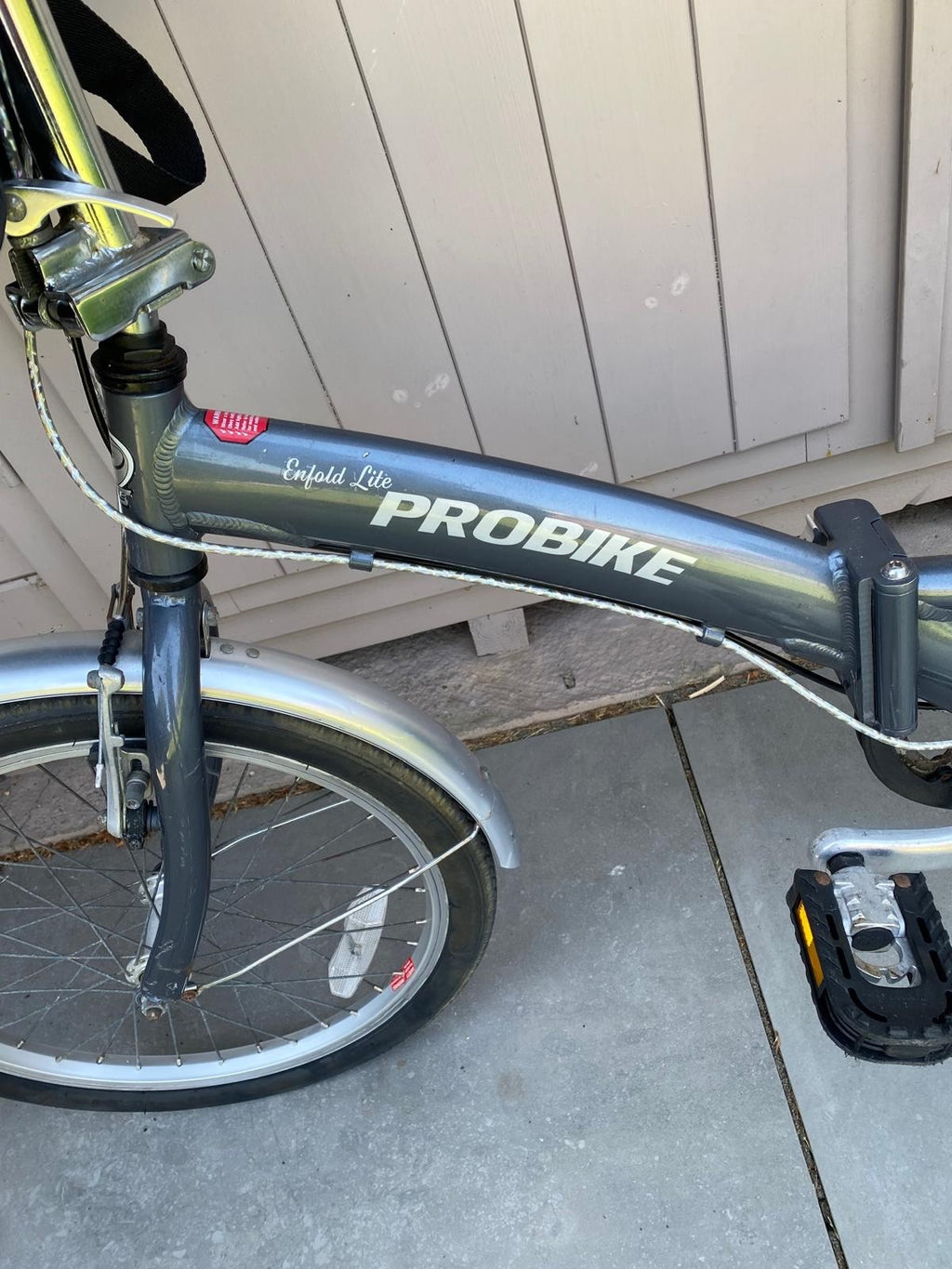 Probike Enfold Lite Bike 20 Inch Folding Bike Rear Mudguards Reflectors Grey