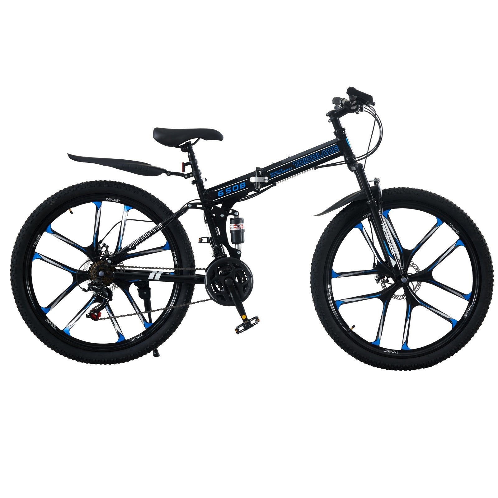 Folding Bike Men Women Mountain Bike 21 Speed Fully Suspended Bike 27.5" New