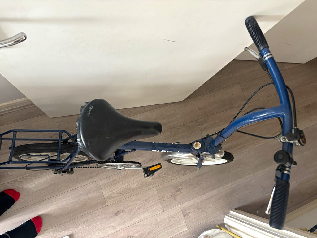 Di Blasi Folding Bike 16in Blue with Rear Rack, & Caliper Brakes