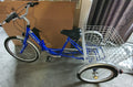 With Basket Blue UK 24 Inch Adult Trike Tricycle Foldable 3 Wheel Bike 7-Speed