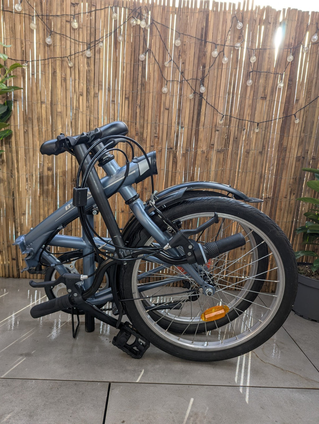 Btwin TILT 120 Blue Grey 6 Speed Folding Bike Compact B'Twin