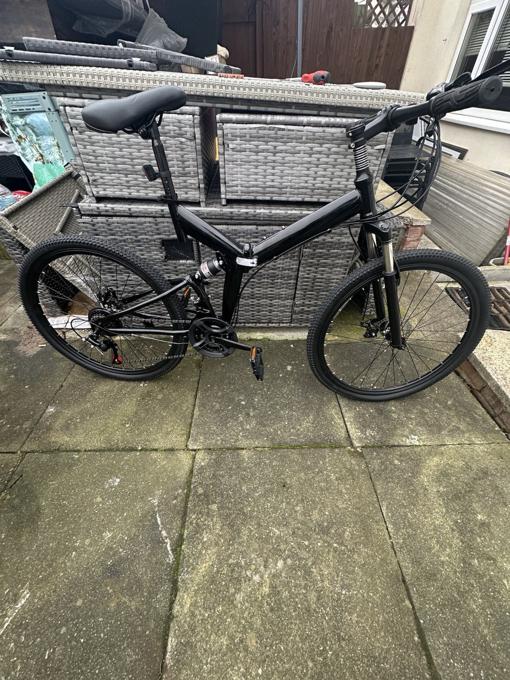 26in Mountain Bike 21-Speed Full Suspension Folding Bicycle Double Disc Brakes