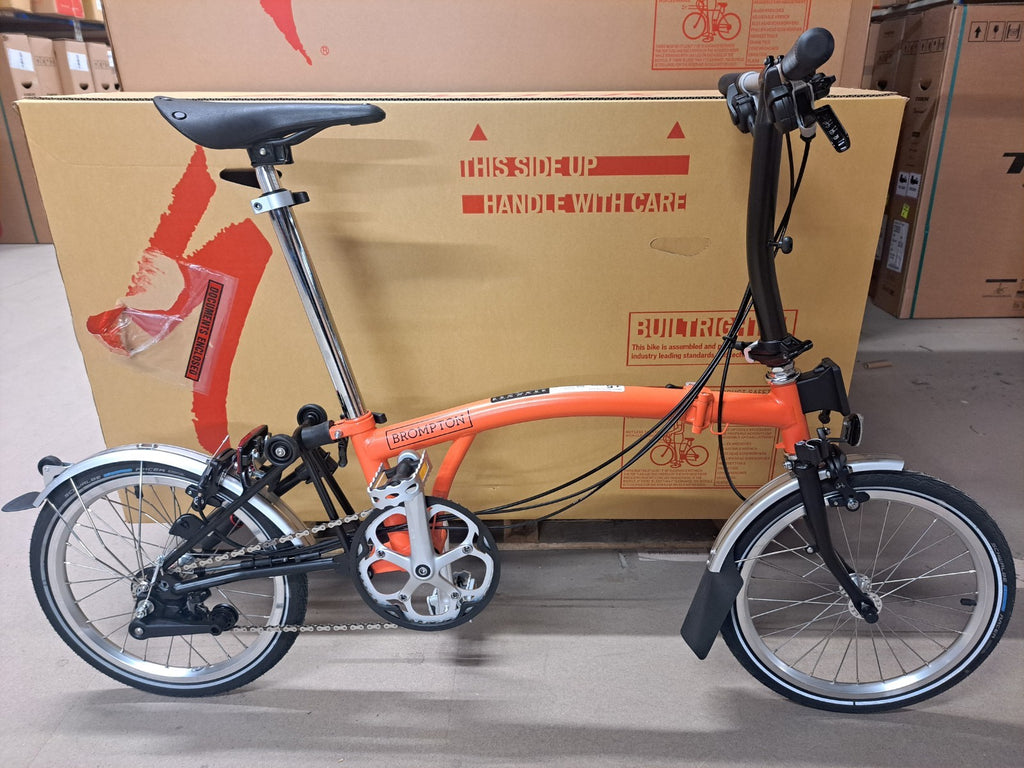 Brompton C-Line Explore Low bar Folding Bike Fire Coral