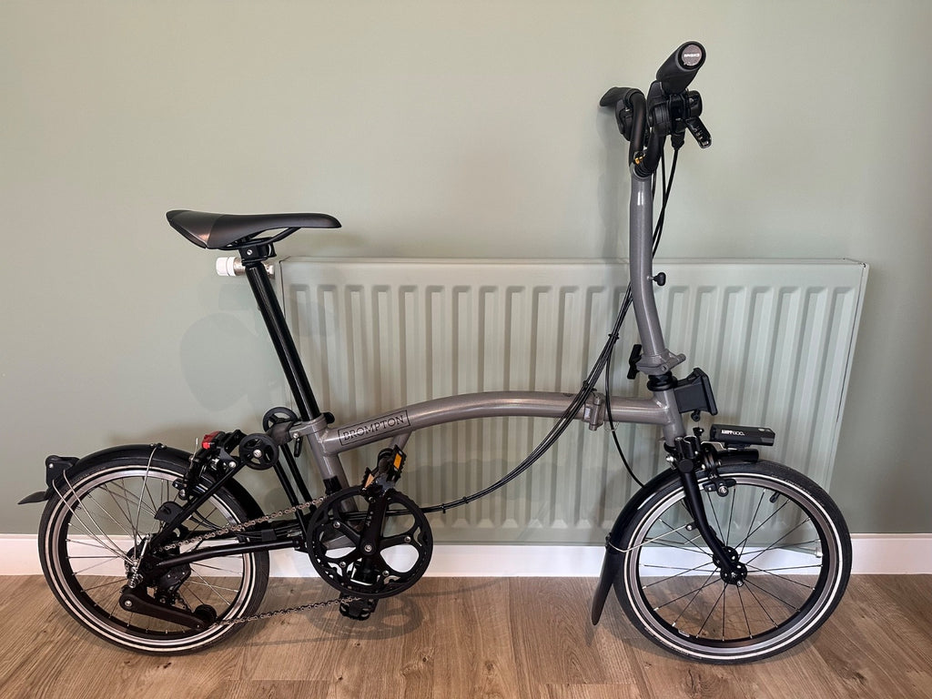 Brompton P Line Explore Mid Bar 12 Speed - Sky Grey