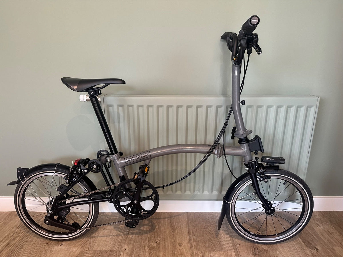 Brompton P Line Explore Mid Bar 12 Speed - Sky Grey