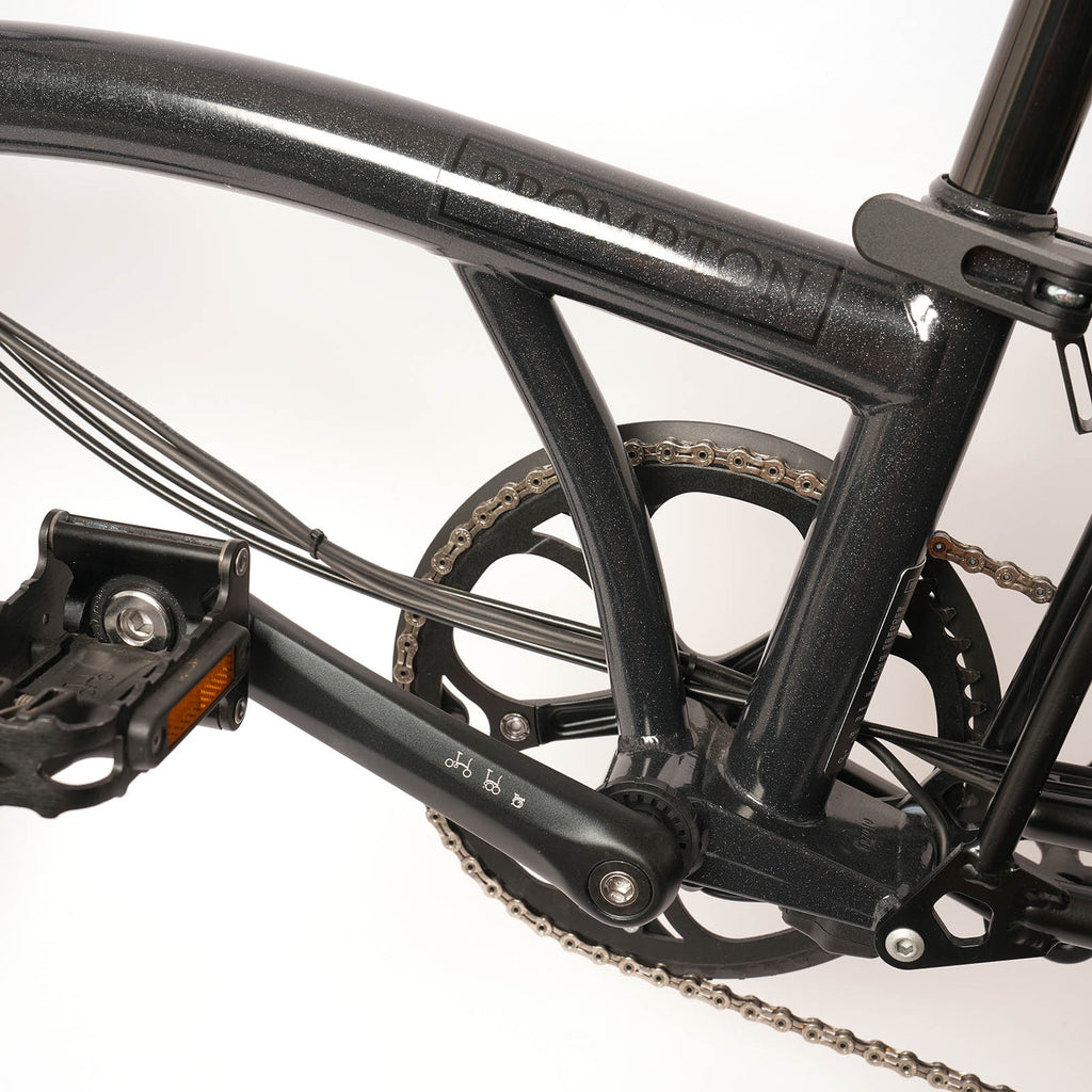 BROMPTON ELECTRIC P LINE 4 SPEED FOLDING BIKE IN BLACK SPARKLE