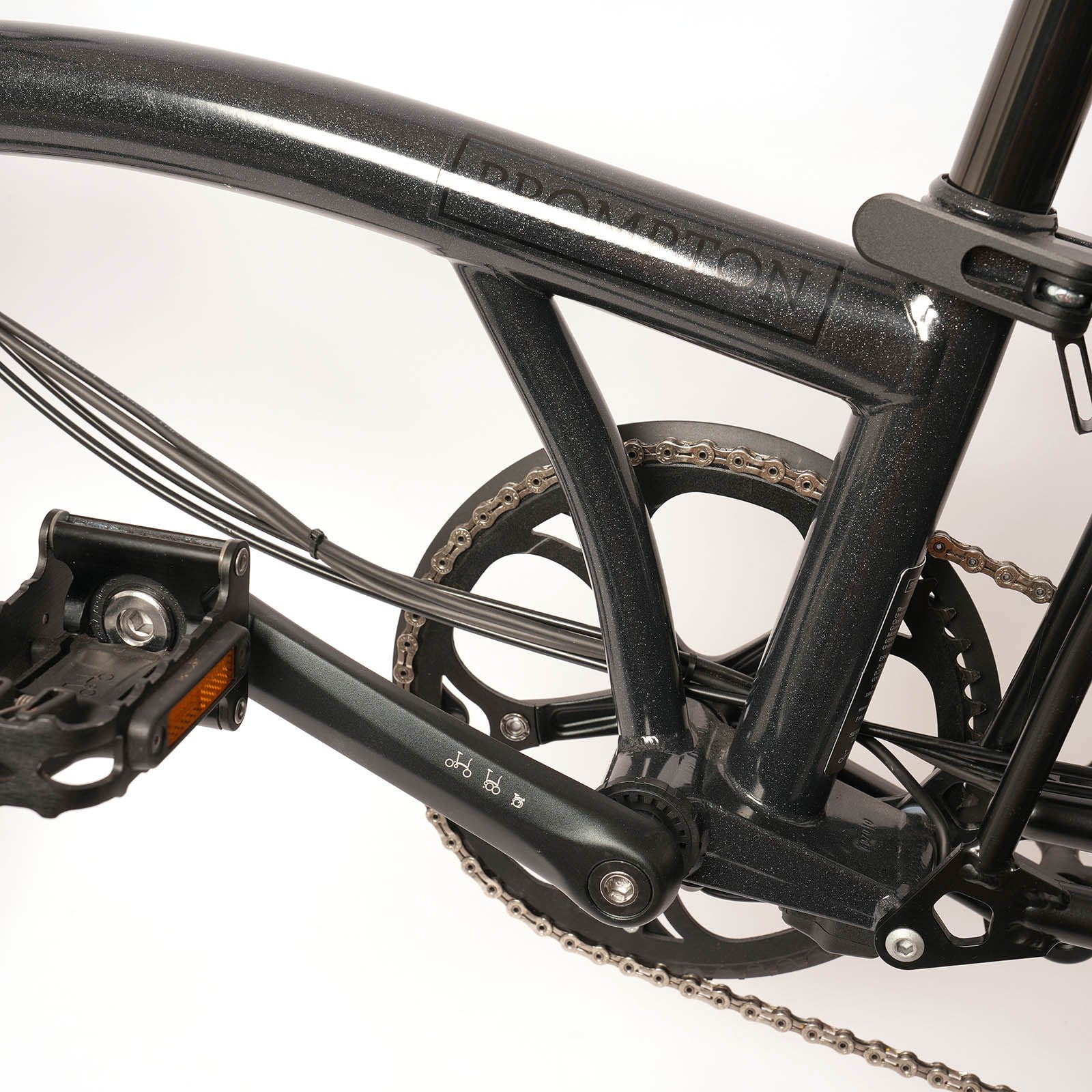 BROMPTON ELECTRIC P LINE 4 SPEED FOLDING BIKE IN BLACK SPARKLE