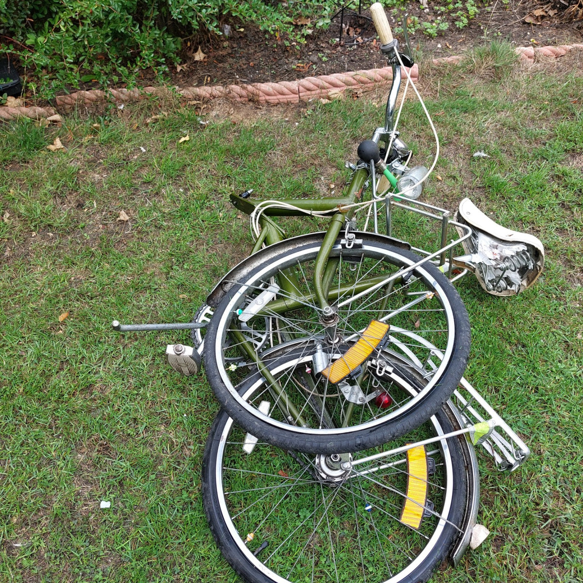 Raleigh Stow Away Folding Bicycle   Green   Vintage