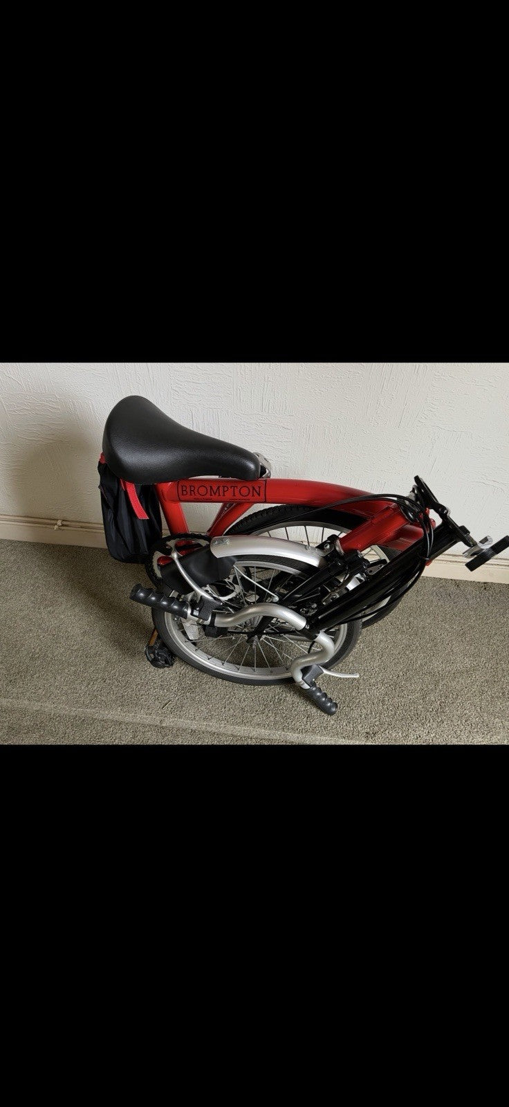 Red Brompton C Line M6R folding bicycle - Mint condition