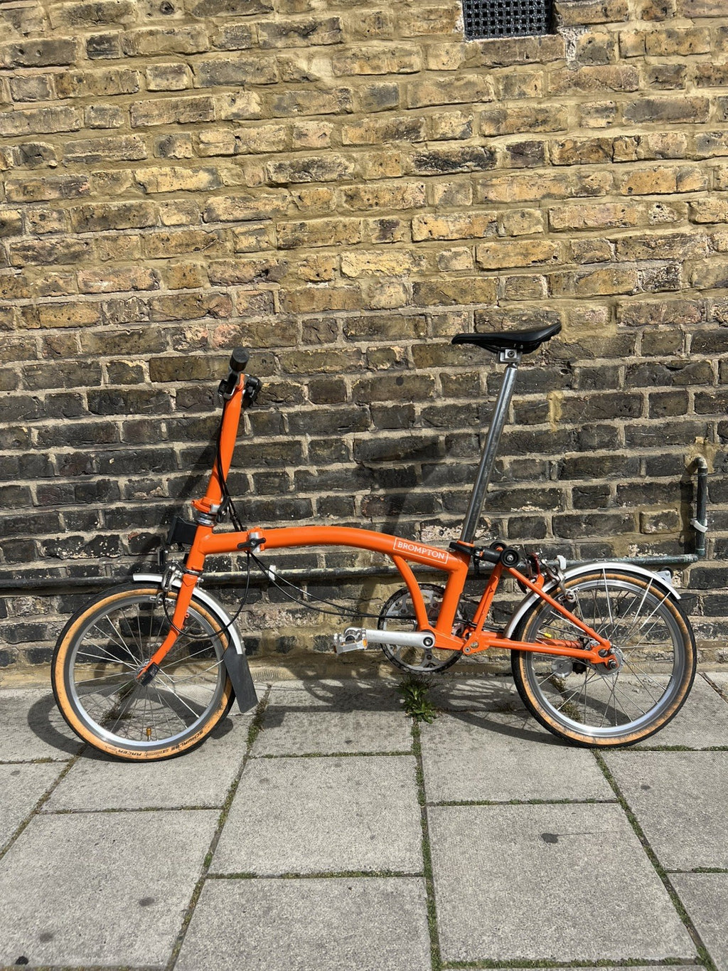 Brompton S3L Folding Bike 3-Speed, Orange + upgrades