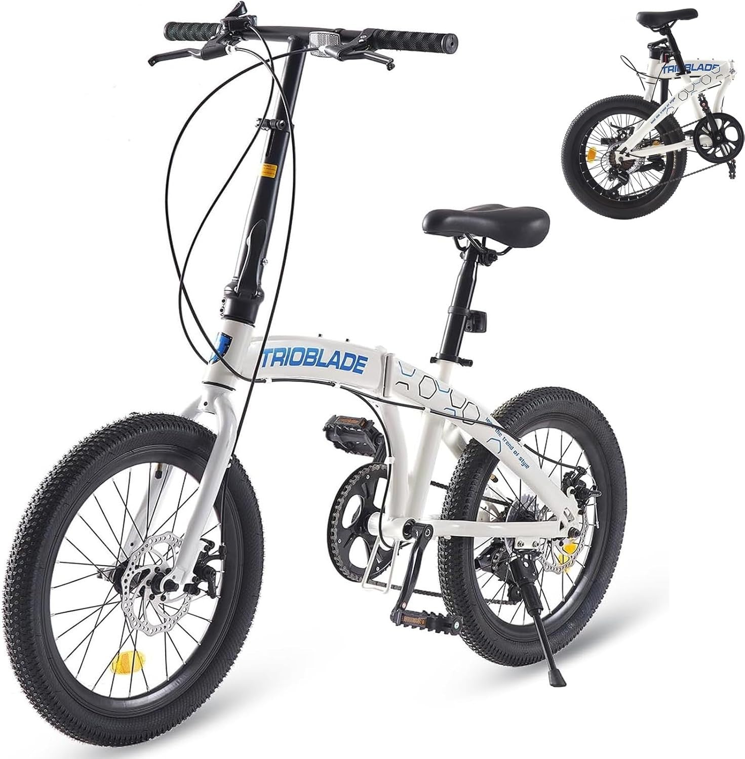 20" Foldable Lightweight Folding Bike 7-Speed Disc Brake Urban Commuter