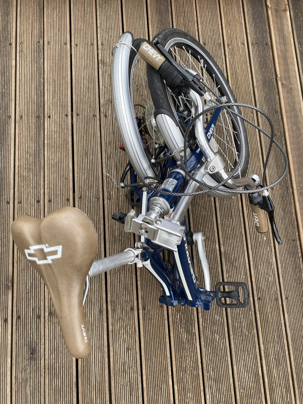 🔥Rare Chevrolet Chevy 20in Folding Bike 6 Speed Shimano Revoshift Blue