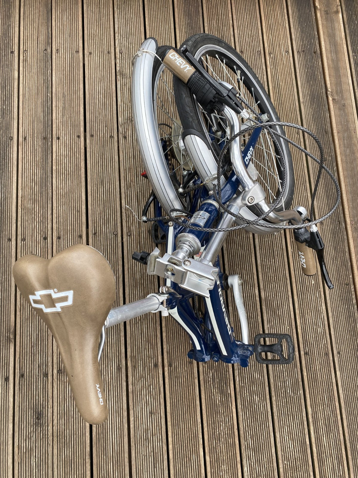 🔥Rare Chevrolet Chevy 20in Folding Bike 6 Speed Shimano Revoshift Blue
