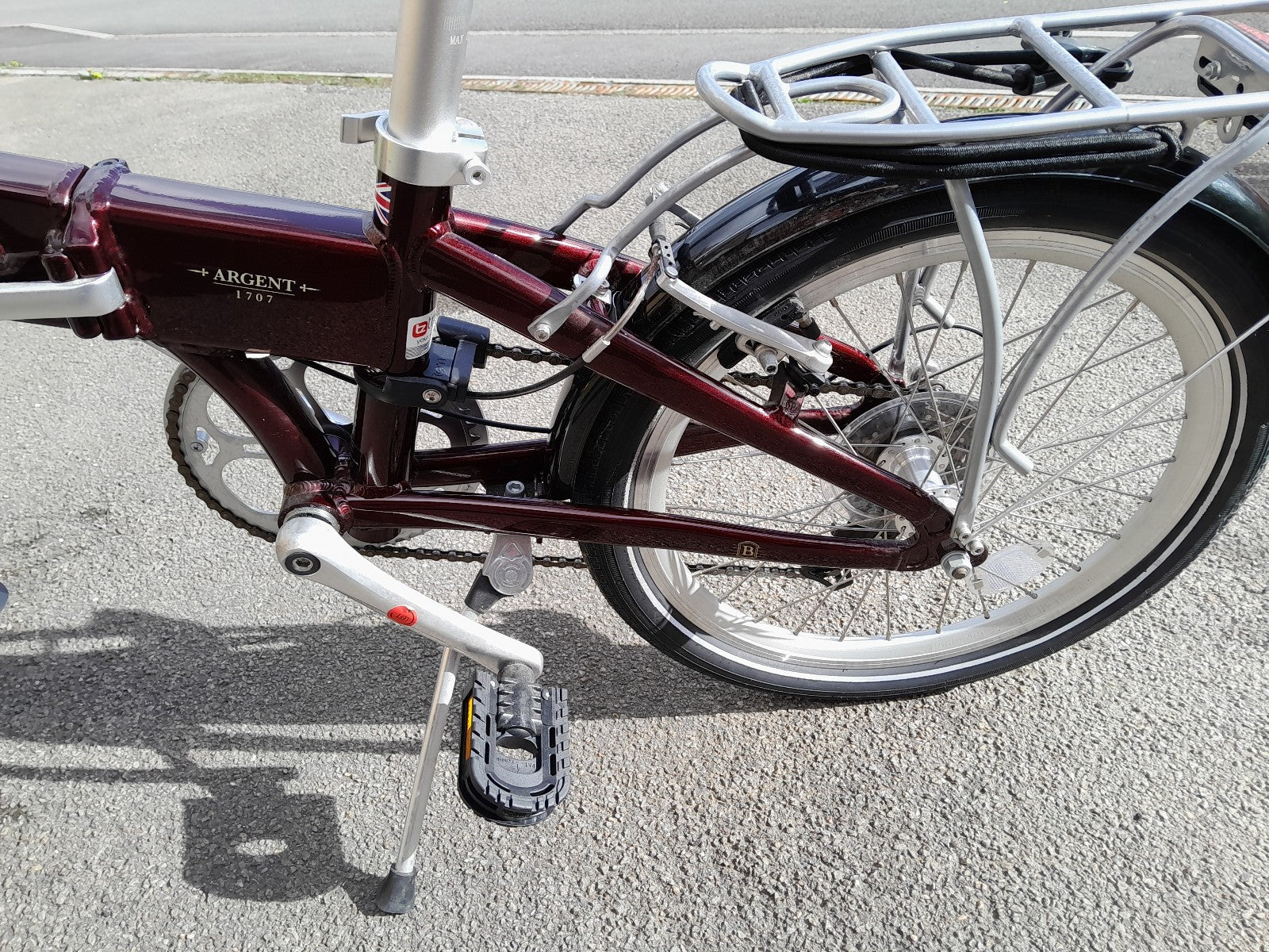 Bickerton Argent 1707 Mark B folding bicycle, red, 7 gears, gel saddle