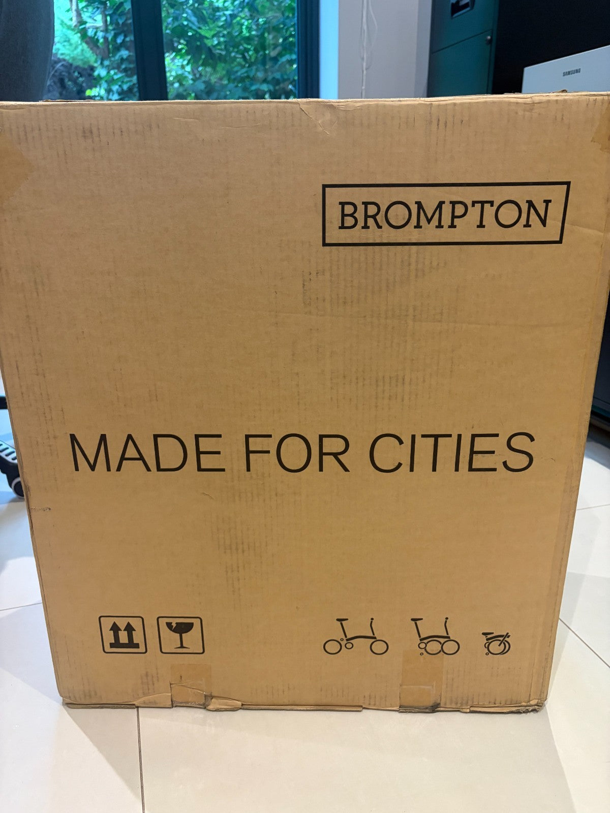 Brompton P Line Urban Folding Bike in Flame Lacquer