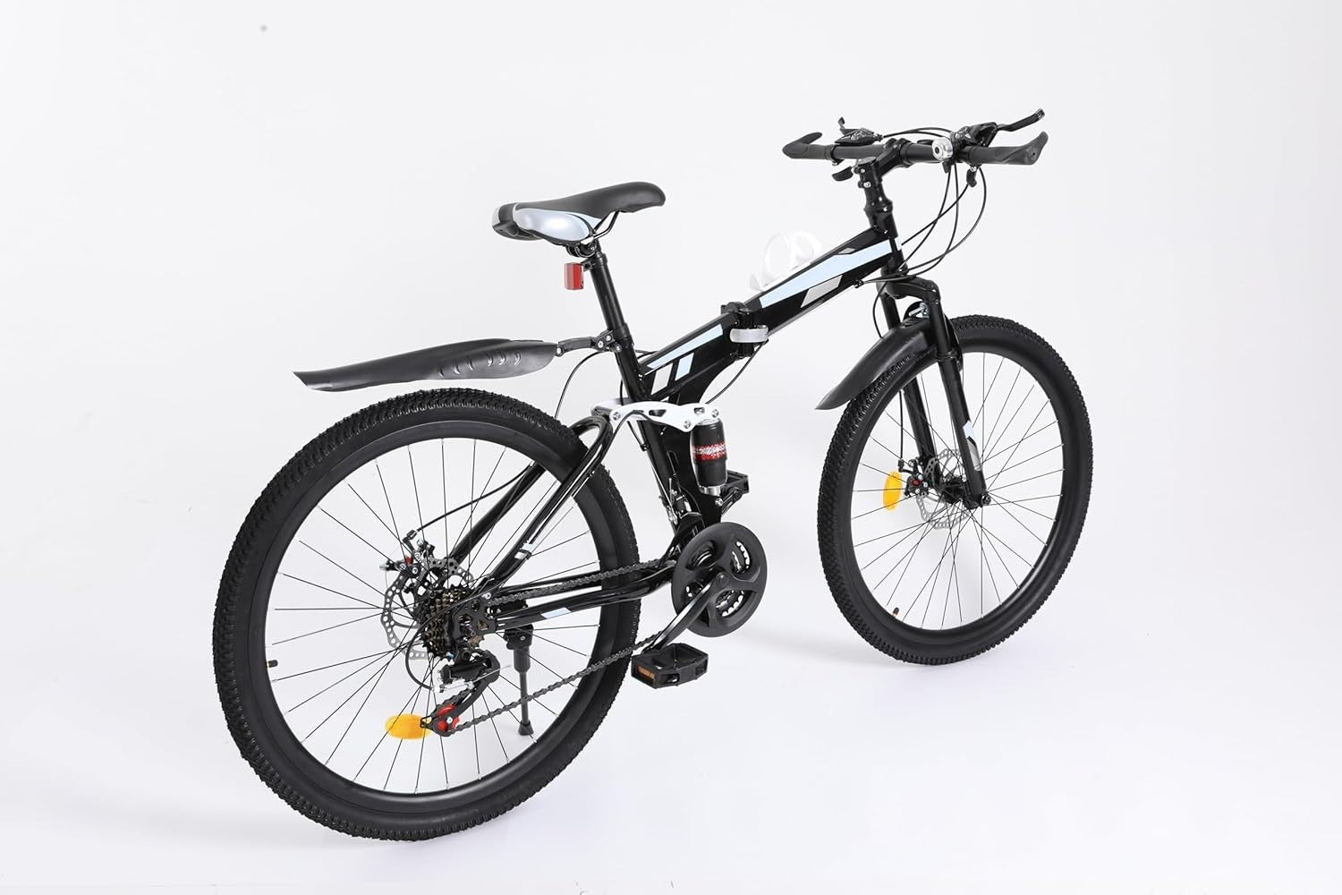 26" Folding Mountain Bike 21-Speed Disc Brake Carbon Steel Frame MTB
