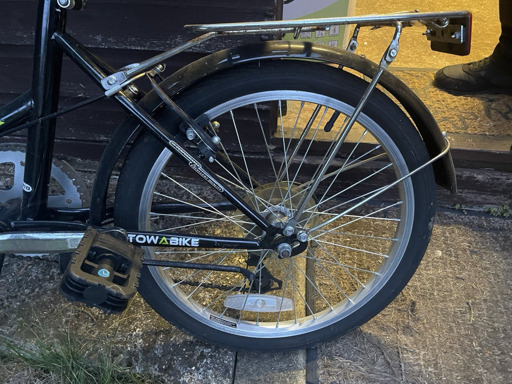 Stowabike Cityk 20in Folding Bike Black/Green with Rear Rack