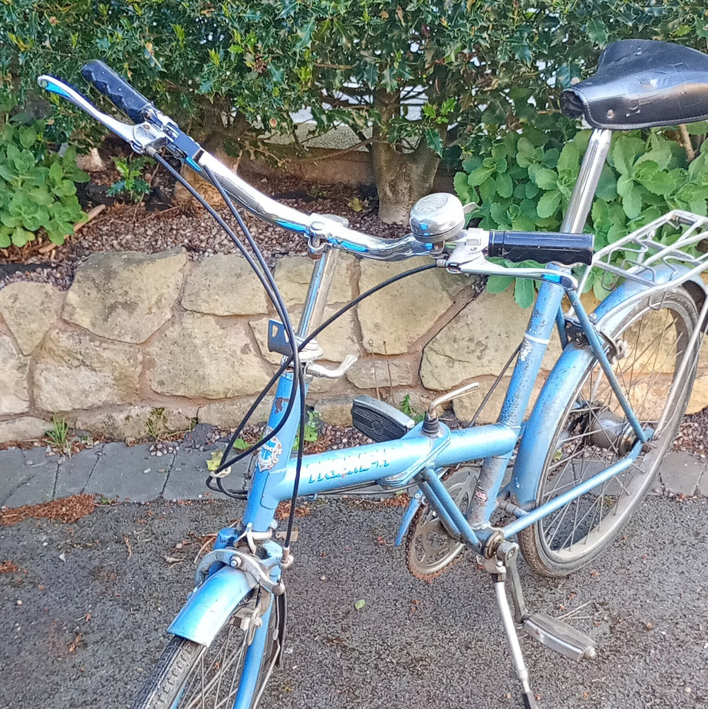 Raleigh Triumph Traffic Master Folding Bike 20in Blue 3 Speed Hub Mudguards Rack