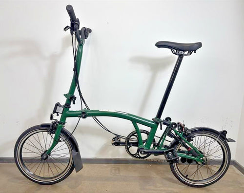 Brompton C Line 6 Speed 2022 High Handlebar Folding Bike - Racing Green