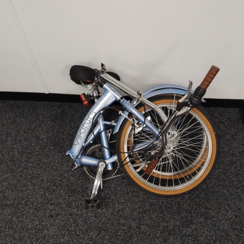 Viking Easy Street Metallic Blue Folding 6 Speed Bicycle - 19" Wheels