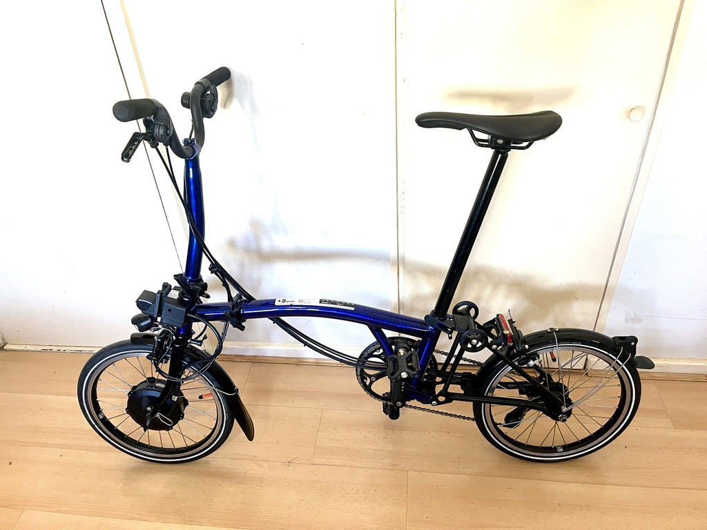 Brompton Electrc P Line 12 Speed M Folding Bike, Blue Lacquer 2025 EXC CONDITION