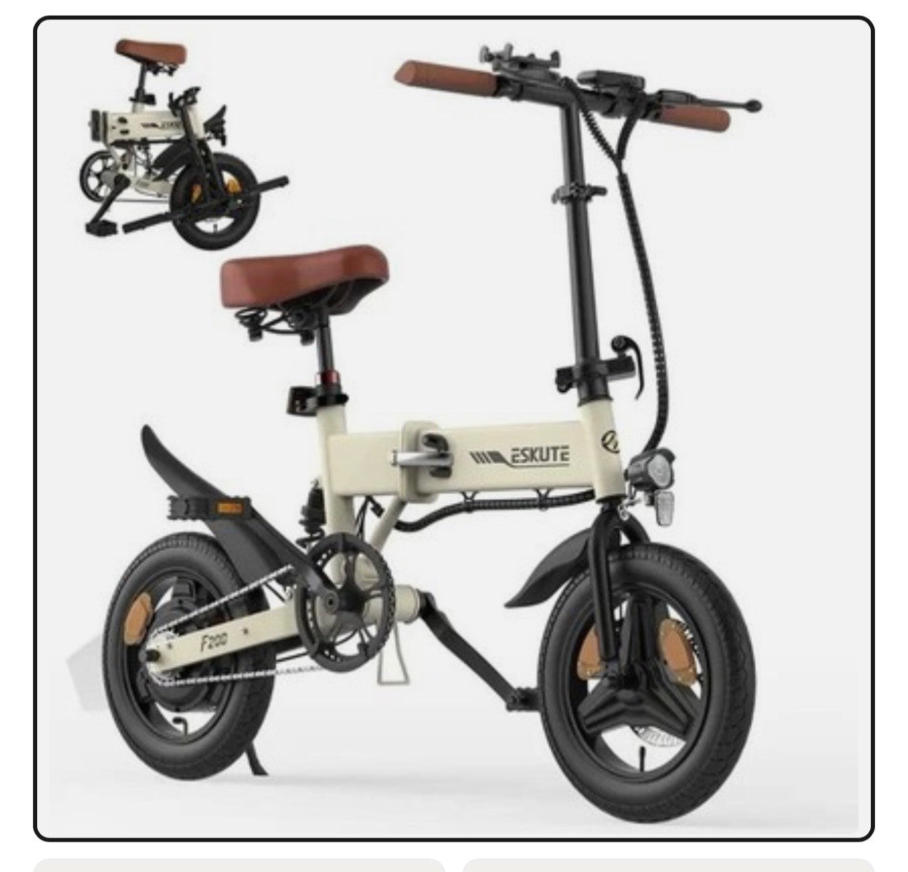 14" Portable Commuter Bike 50km range 36V 7.8A Folding City Bike Full Disc-F200R