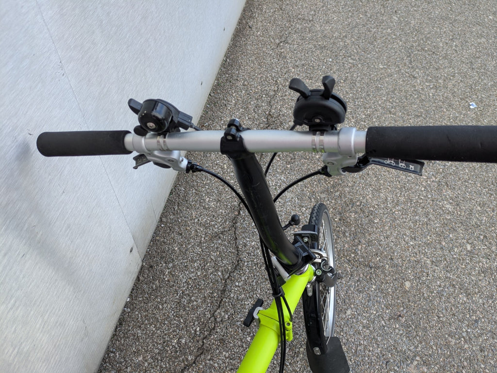 Bright Lime 6-speed Brompton - Leather Brookes Saddle - Tall Seat Post (S6L)