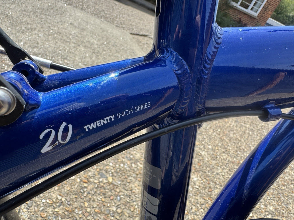 Raleigh Stow-A-Way 20in Folding Bike Blue, Rear Rack, Mudguards, Kickstand