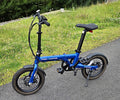 Perry Hopper Folding Bike 14in Blue/Black, Mechanical Disc Brakes, Kickstand