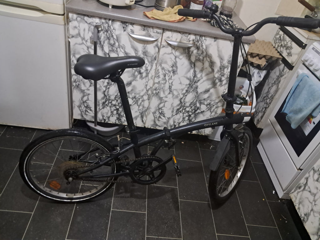 20'' Black Lightweight Folding Bike Single Speed
